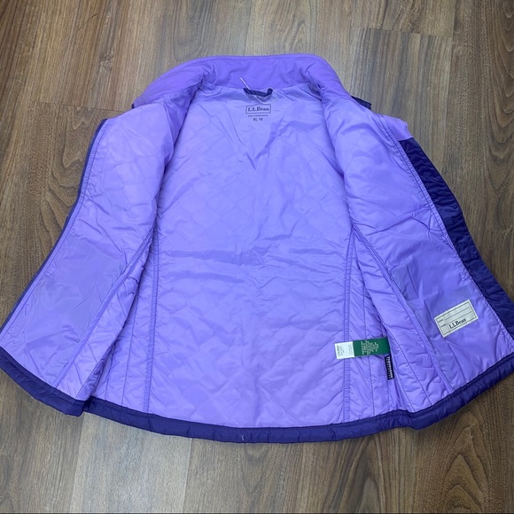 LL Bean Purple Quilted Vest Girls XL 18 - Picture 4 of 7
